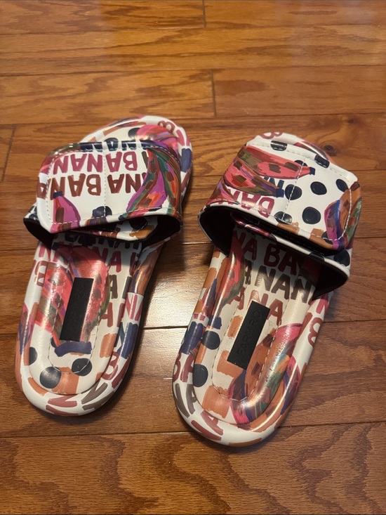 FARM Rio Shoes - FARM Rio Multicolor Graphic Slide Sandals - White Base